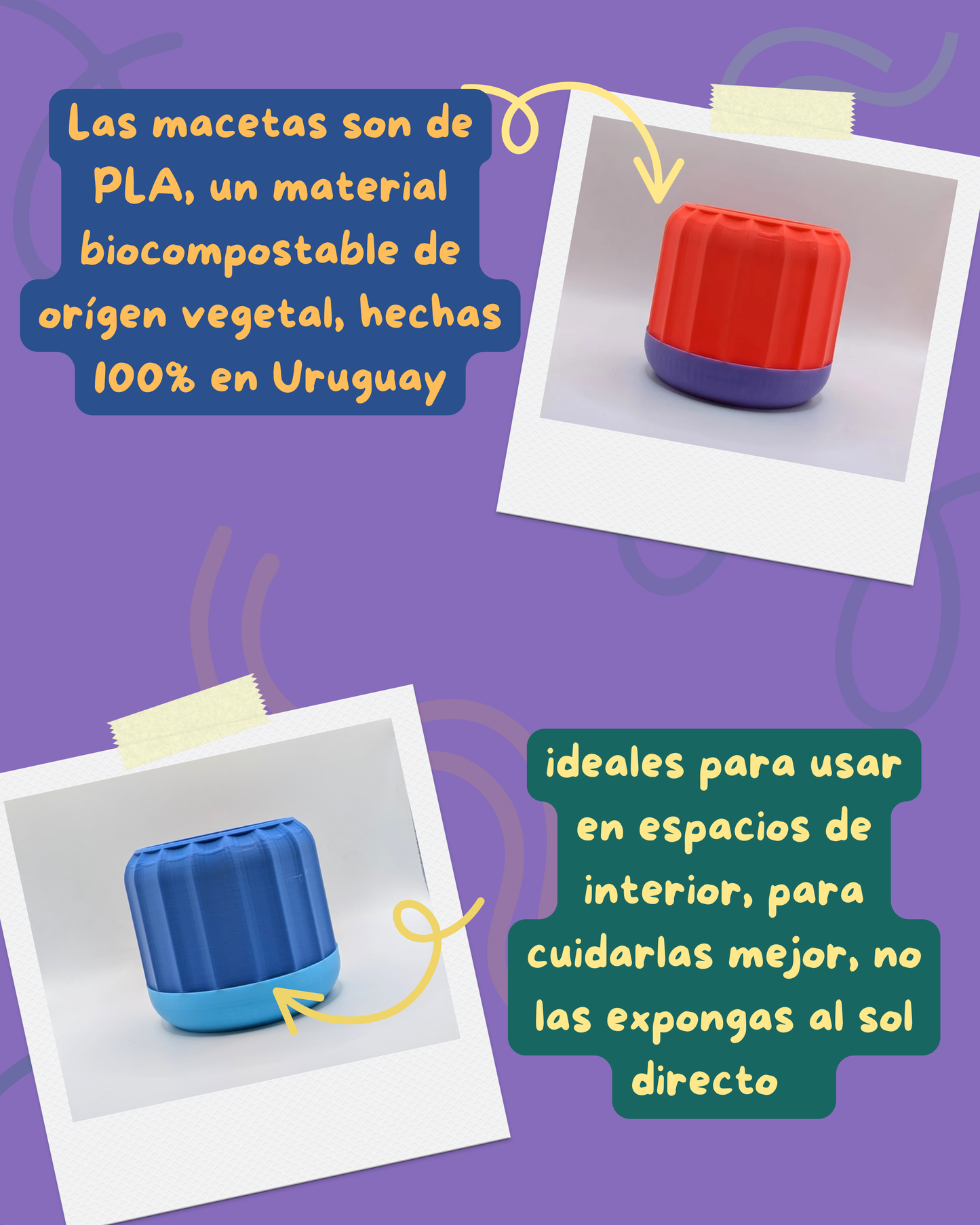 Maceta Canela - Para interiores, con drenaje y plato