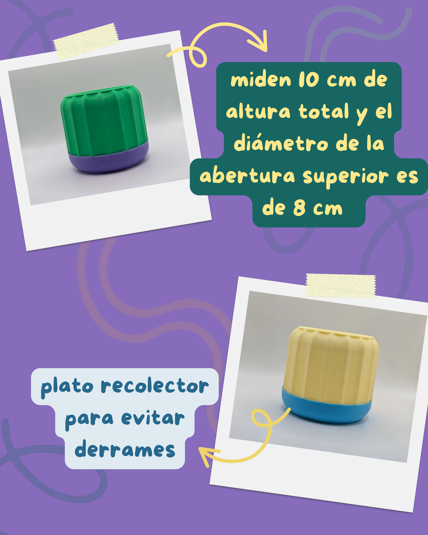 Maceta Canela - Para interiores, con drenaje y plato