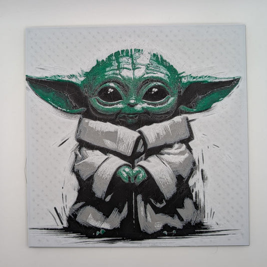 Lámina con relieve - Baby Yoda - Star Wars