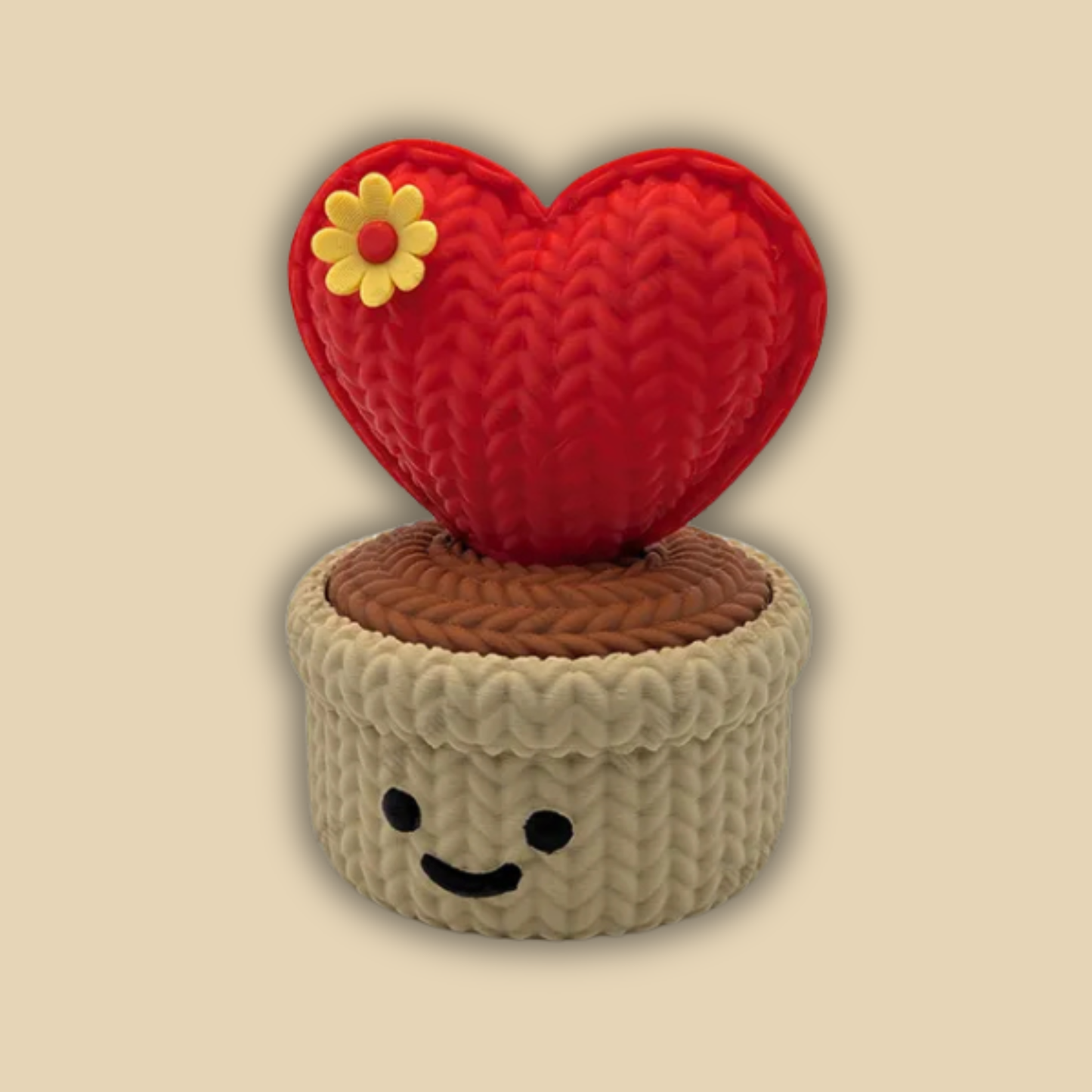 Cajita maceta corazón tejido
