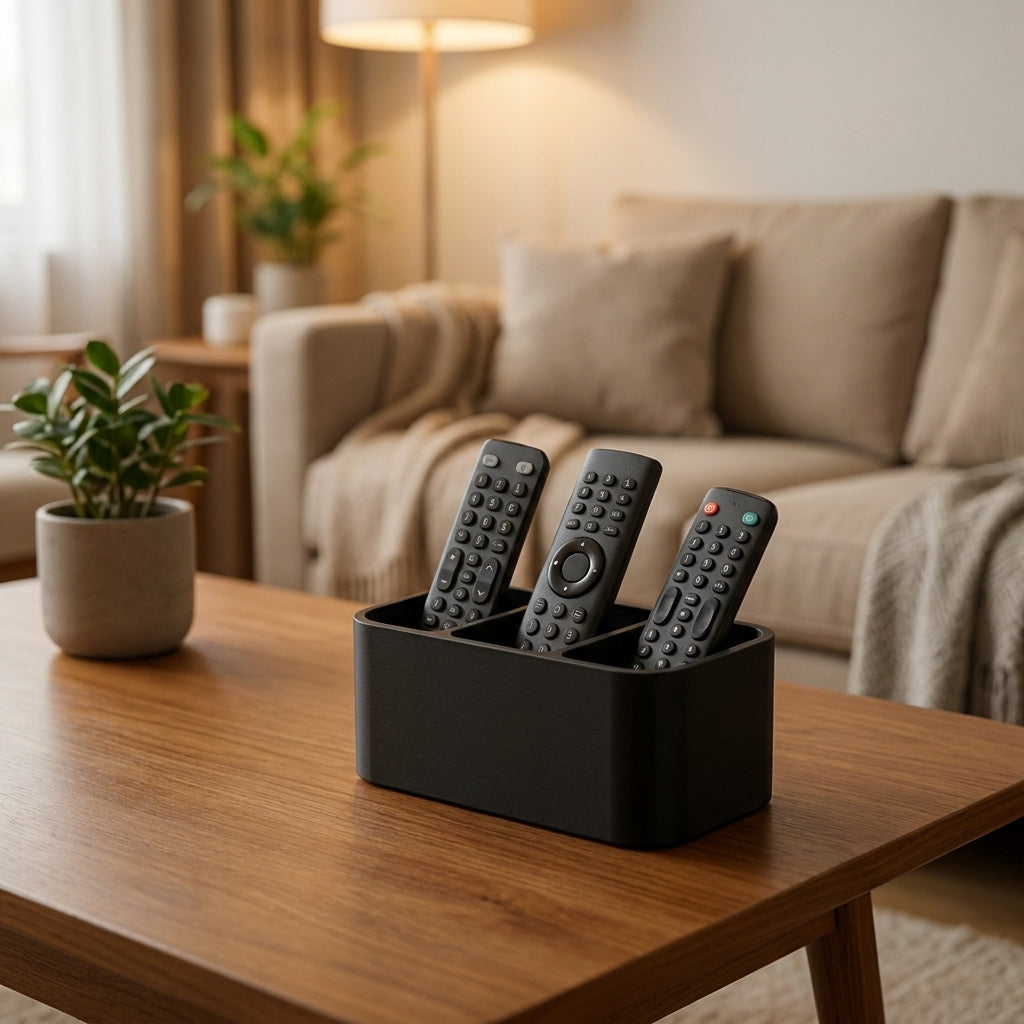 Soporte minimalista para tres controles remotos