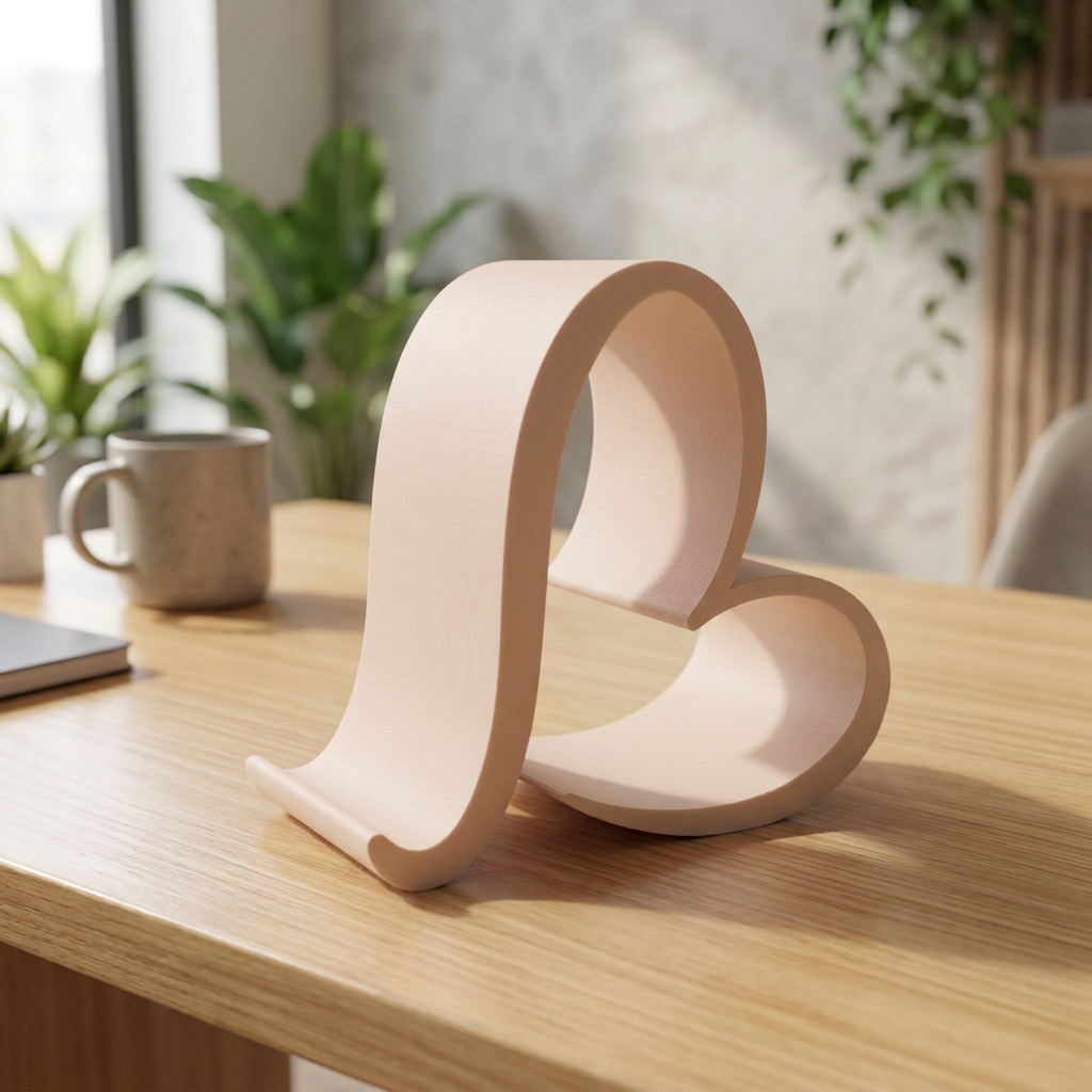 Soporte de celular en forma de corazón, variante Beige.