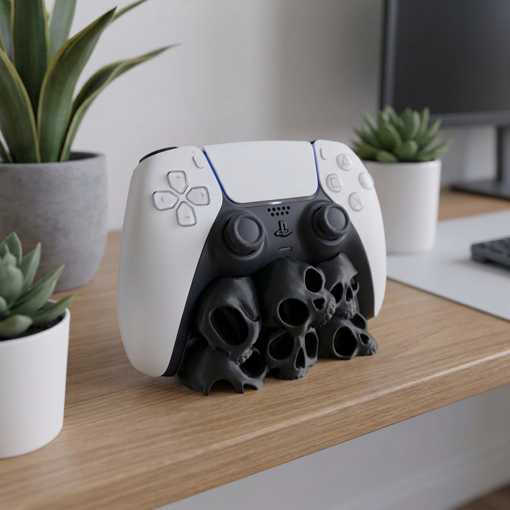 Soporte para joystick de PS5 con diseño de calaveras, variante Negro.