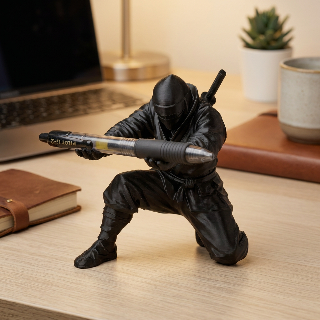 Portalápices de ninja - Decoración para escritorio