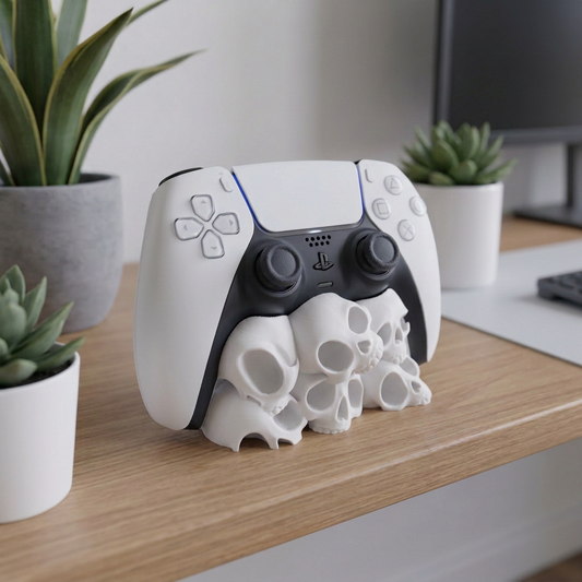 Soporte para joystick de PS5 con diseño de calaveras, variante Blanco.