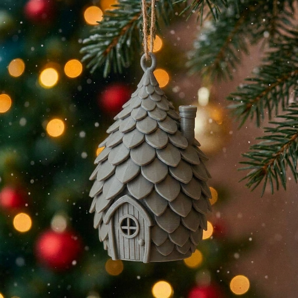 Casita de pino miniatura para gnomos - Decoración
